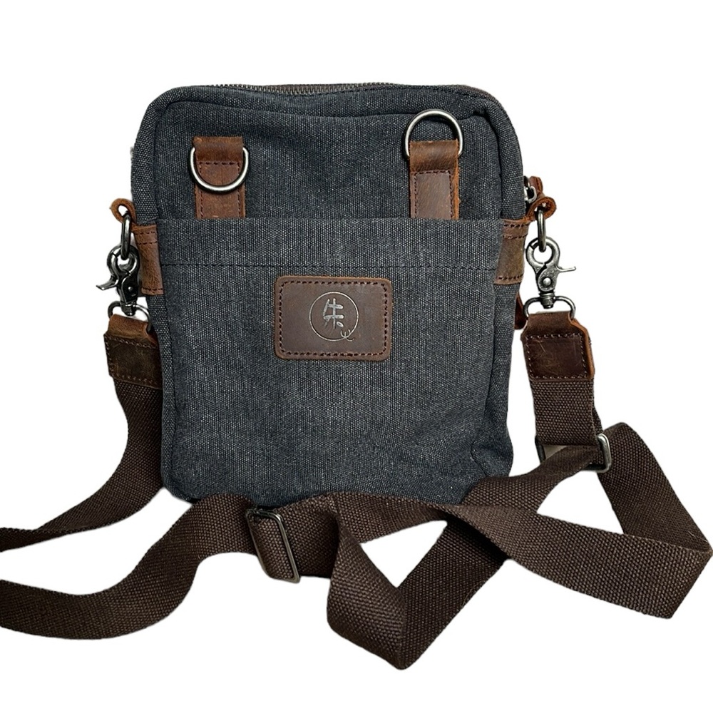 Leather and Canvas Crossbody